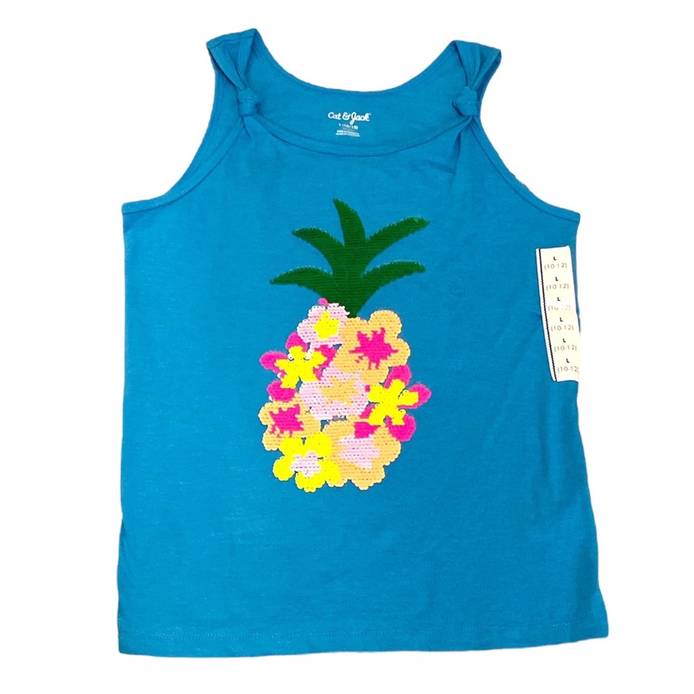 Flower sequin pineapple top